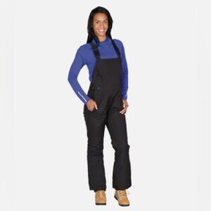 SPORT ESSENTIALS Women’s Overall Snow Bib Pants Snowboard Ski -Black NWT